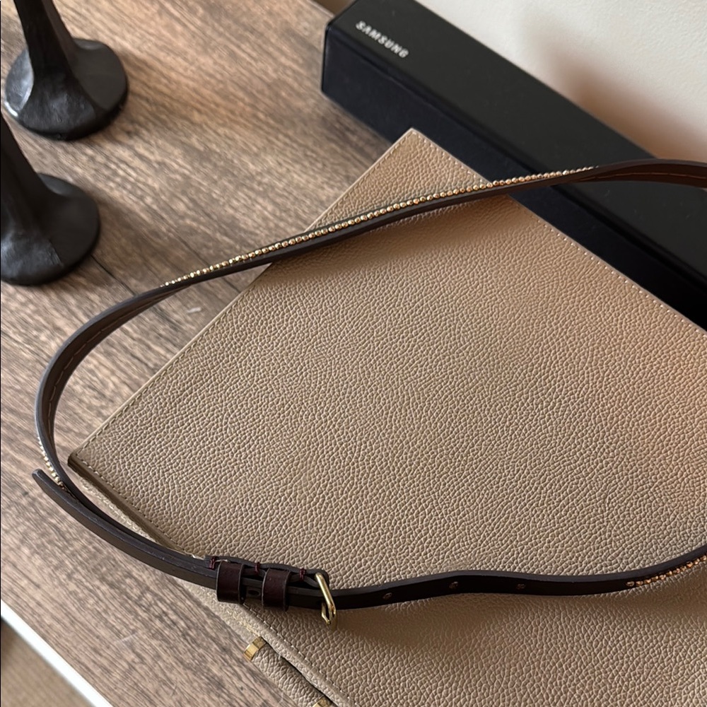 Target Brown Leather Belt with Gold Buckle